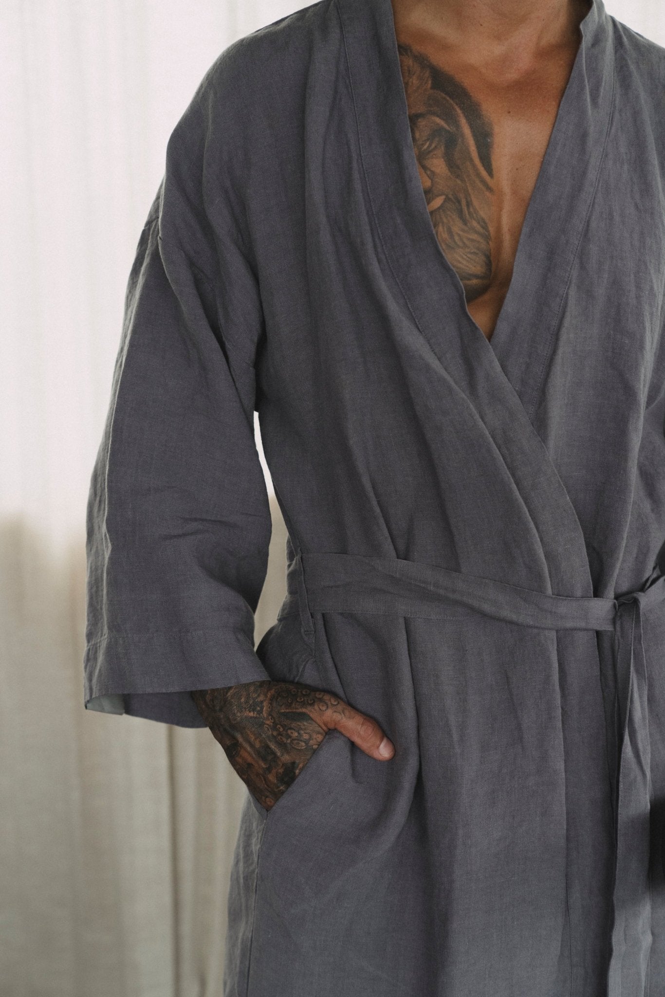 Softened Linen Robe- 210gsm - Best Quality European Linen Sheets & Bed